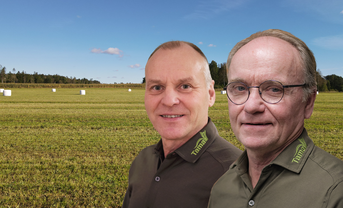 two Tama Scandinavia team members on a background of a feild